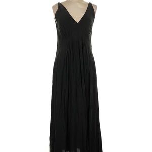 Paris Atelier 100% Silk Elegant Black Sleeveless Maxi Dress